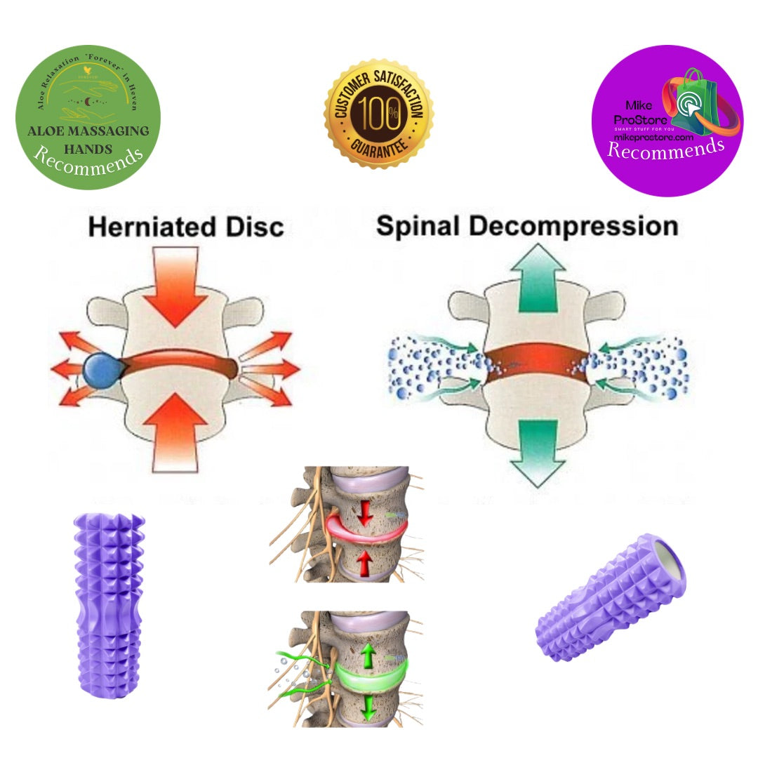 Profiled Foam Roller with Spikes - Aloe Massaging Hands